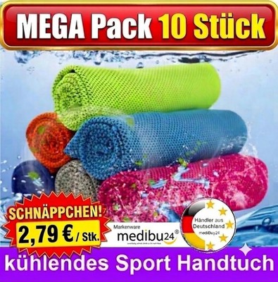 10x Kühlendes Handtuch Kühltuch Towel Strand Yoga Fitness Sport Reise Urlaub NEU