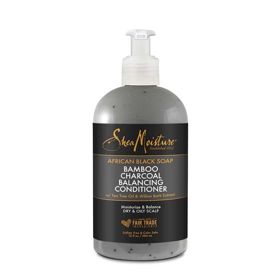 Shea Moisture African Black Soap Bamboo Charcoal Conditioner 384Ml - Image 2