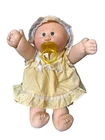 Vintage 1982 Cabbage Patch Doll Preemie Yellow Bonnet Dress Pants Pacifier