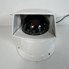 Vintage Airguide Marine Compass Made In Chicago / USA Boat White