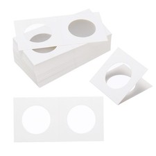 2x2 Coin Flips, 250pcs 31.5mm Cardboard Coin Holder Paper Coin Holders, White