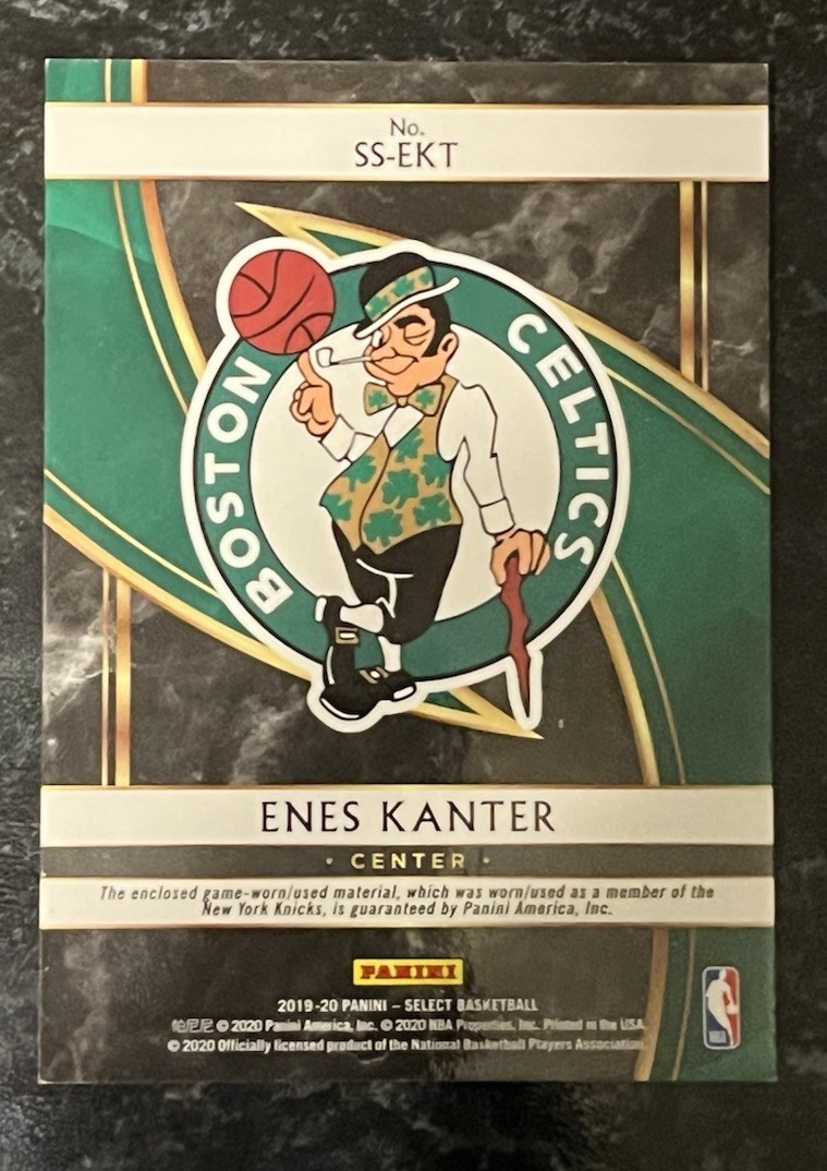 2019 Panini Select Basketball Select Swatches Enes Kanter Game Used Jersey view 2
