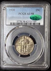 🔥1930 Standing Liberty Quarter PCGS AU58 AND CAC!  WOW COIN!!🔥
