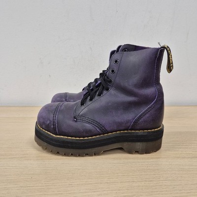 Dr Martens Vintage 1460 Crazy Bomb Double Sole Platform Steel Toe Boots Uk 3