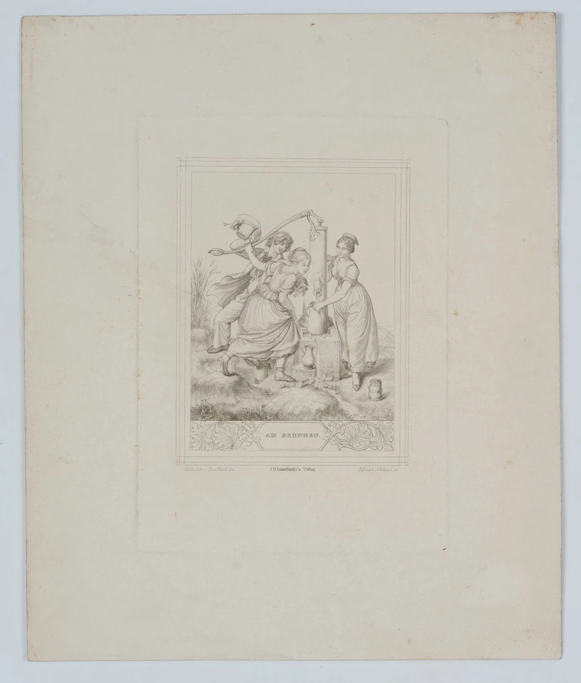 SCHLEICH (*1812) nach KAULBACH (*1805), Am Brunnen, Muntere Mägde, Sst. - Bild 2 von 4
