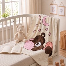 Babydecke 110x80 cm Kuscheldecke Kinderwagendecke Babybett Decke Geschenk Teddy