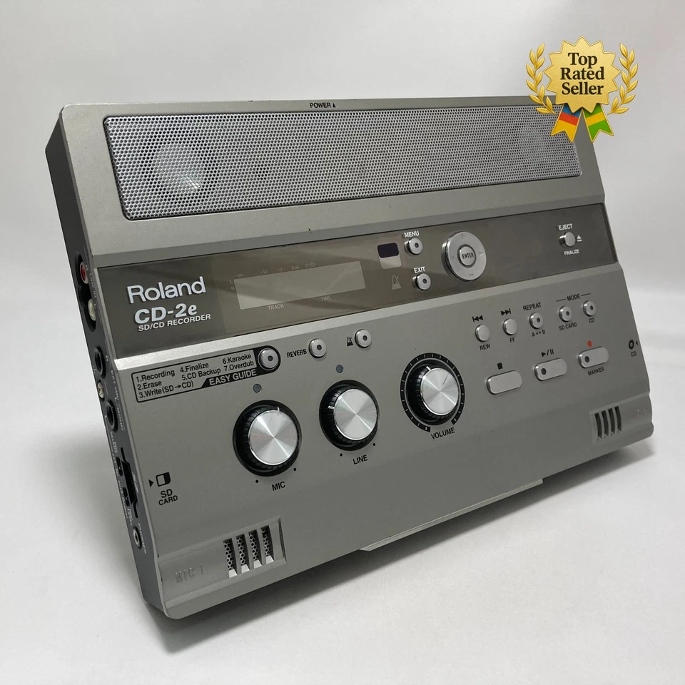 ROLAND CD-2E  SD/CD Recorder with Remote Controller & Cable Japan Used In-stock - Image 4 of 4