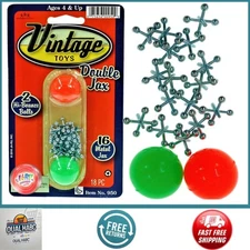 Vintage Metal Jacks Game Set w/ 16 Jax & 2 Balls – Classic Toy 1 Pack