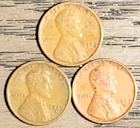 LOT OF THREE (3) OLD LINCOLN WHEAT CENTS-1929-P/D/S ALL IN VERY-FINE OR BETTER
