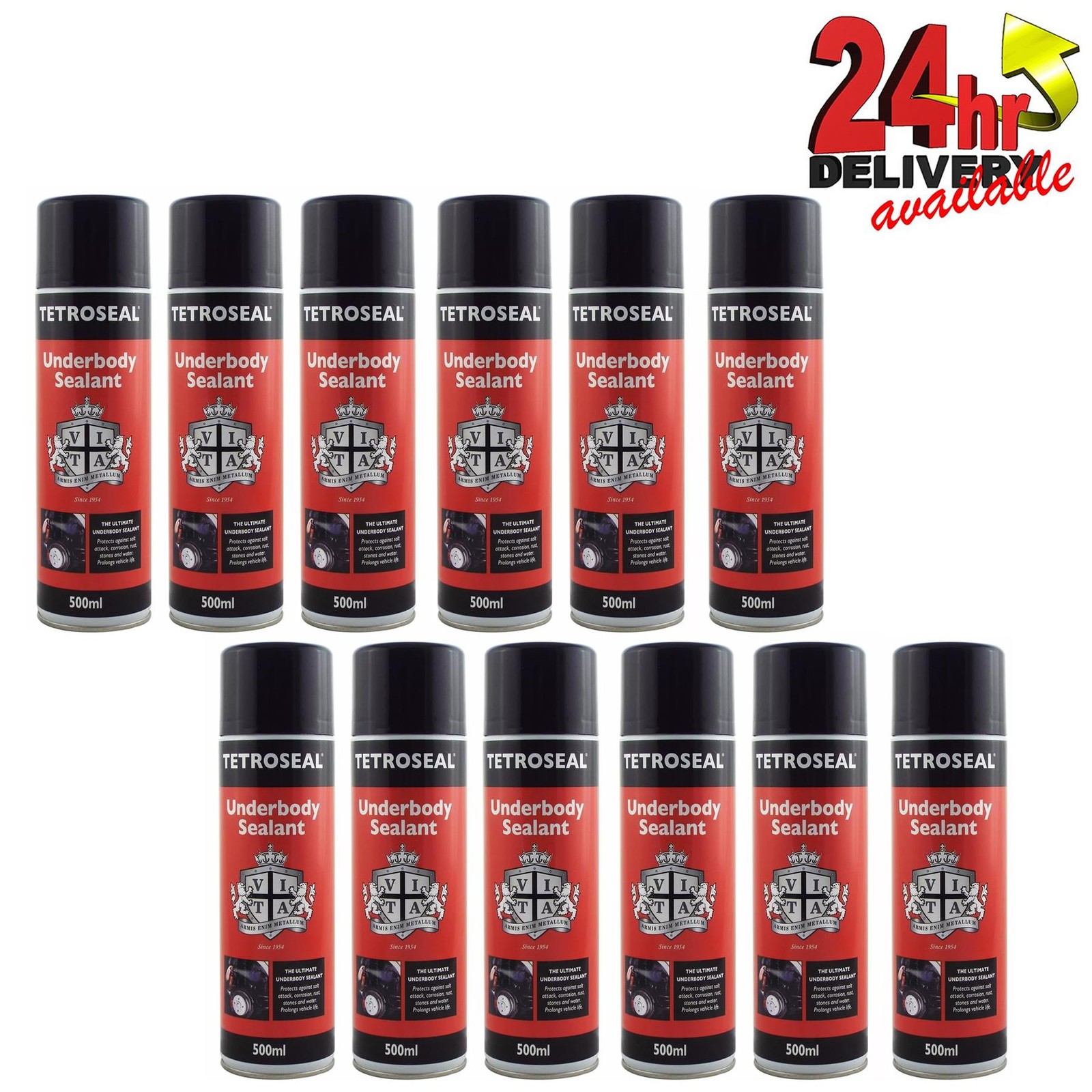 12 X Tetroseal Aerosol Underbody Sealant Car Underseal Spray 500Ml Protection - Image 2