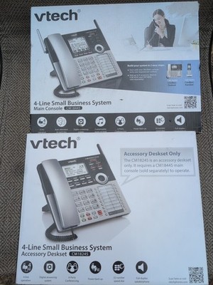 VTech CM18445 & CM18245 Lot! 4-Line Business Phone System Answering Speakerphone