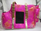 Pink & Gold Floral Pet Carrier Tote Bag 18x10in Soft Sided Travel Bag Polyester