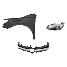 For Toyota Camry 15-17 3-Piece Kit (Driver Side Headlight, Grille, Front Driver