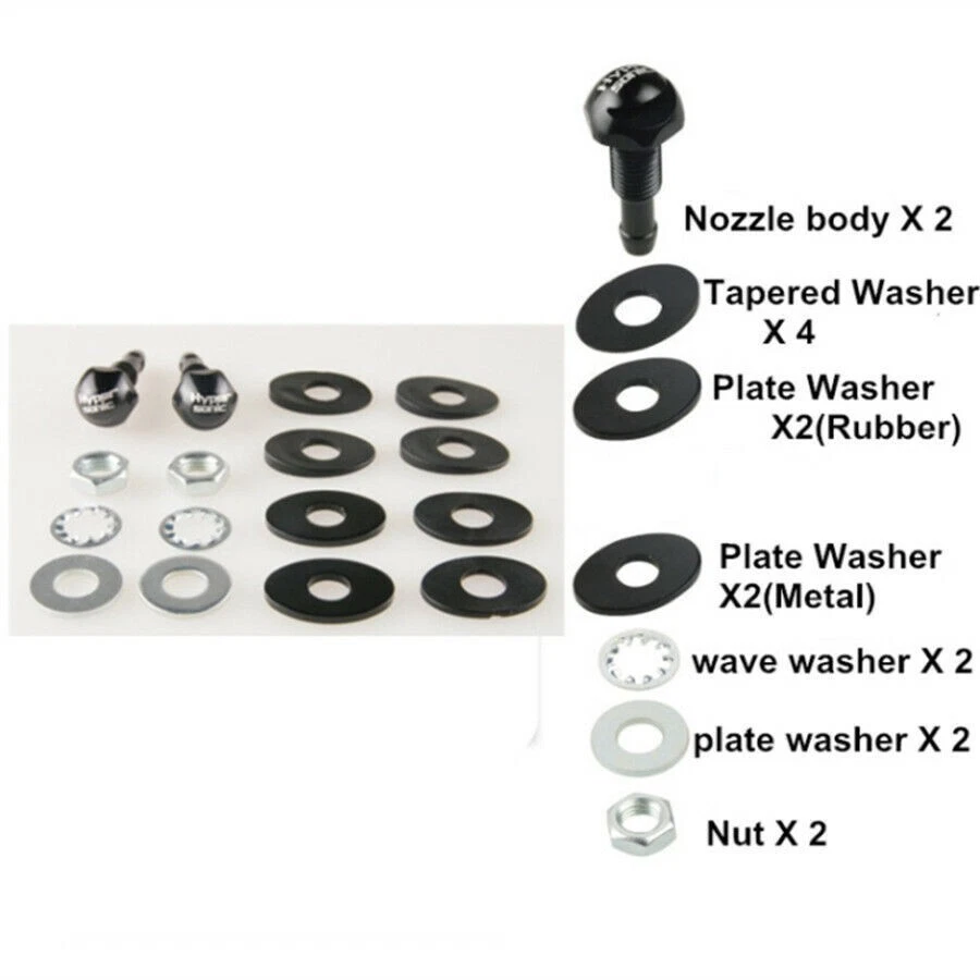 Universal Pair Car Windshield Wiper Nozzle Wiper Water Jet Spray Washer Nozzle - Image 4 of 4