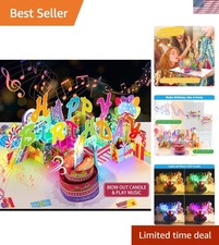 Enchanting Multicolor 3D Birthday Card - LED & Music for All Ages Celebrations