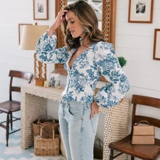 Reformation Women's Aryn Top Olympia - Size 8