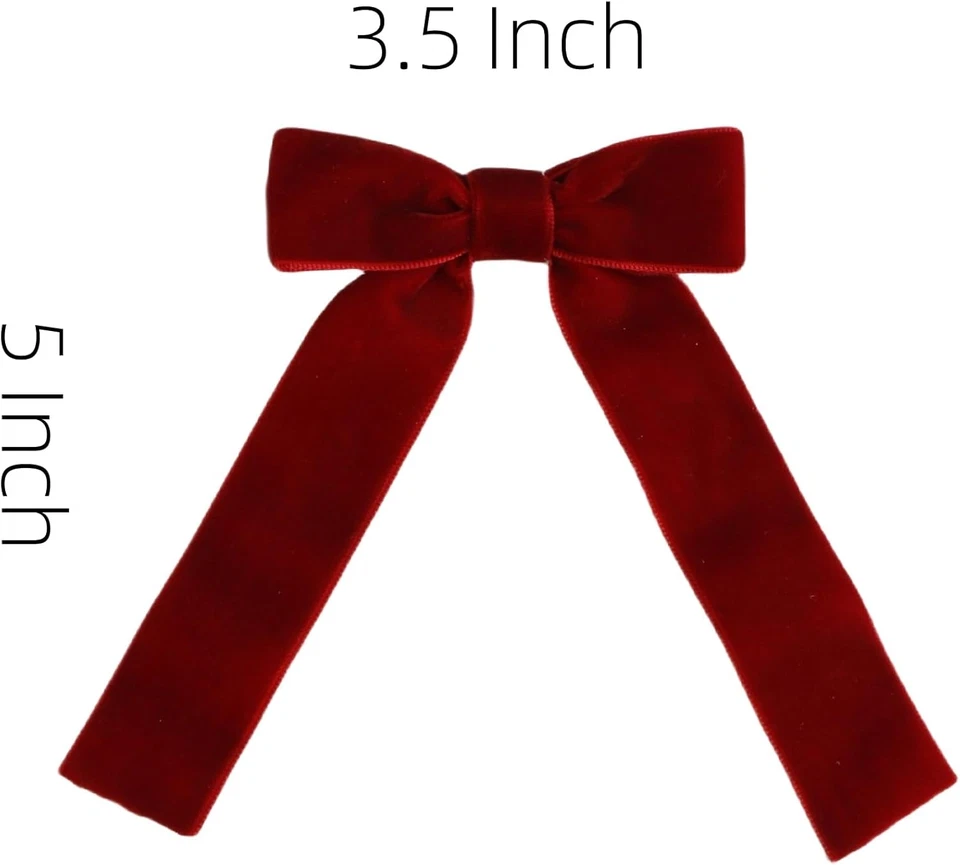 12 Piezas Arcos de Terciopelo Borgoña con Corbata Giratoria 3.5 Pulgadas Pre-Atado De Colección Navidad V Foto 2 de 4