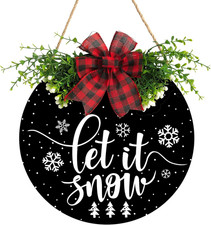Winter Snowflake Sign Welcome For Front Door Decoration Christmas Decor Hanging
