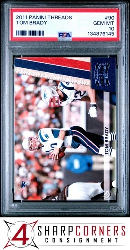2011 PANINI THREADS #90 TOM BRADY PATRIOTS PSA 10