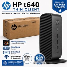 NEW HP t640 Thin Client Mini PC Ryzen R1505G 8GB 64GB WiFi Win10 IoT Sealed
