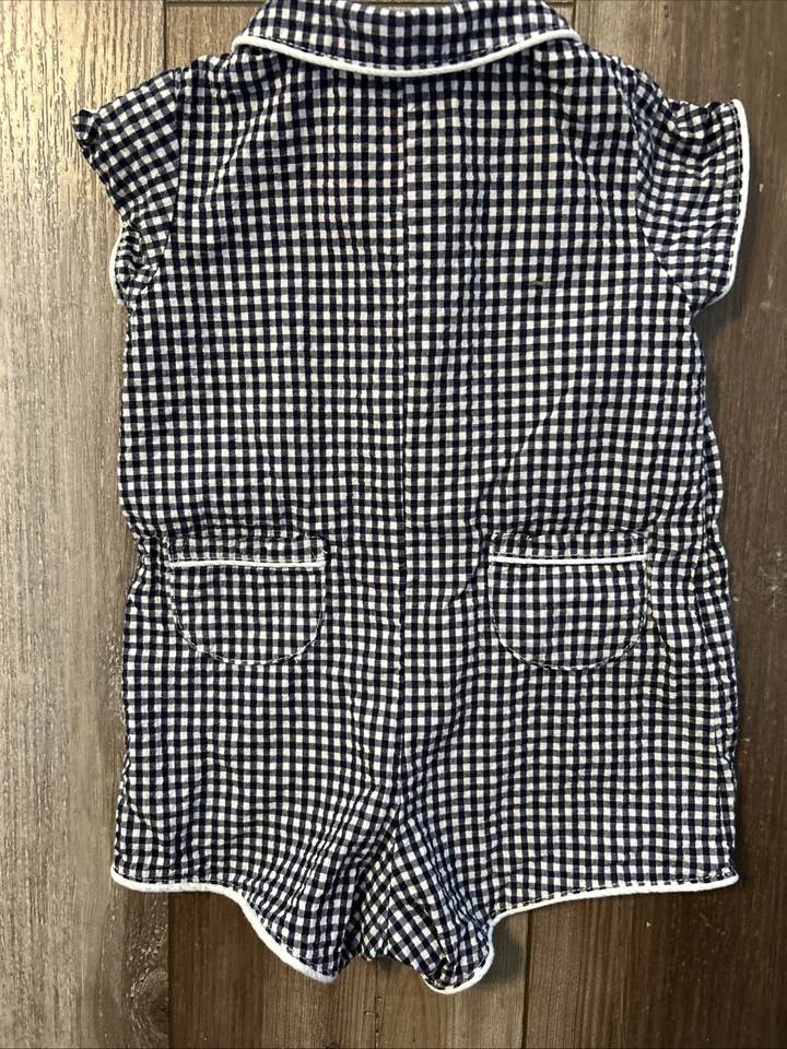 Hanna Andersson Bebé Guinga Mameluco Cuadros Niña Niño Talla 60 cm 3-6 Meses Foto 3 de 4