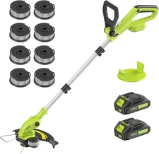 Electric String Trimmer Cordless with 2X2.0Ah Battery, 20V Battery Powered 12-In