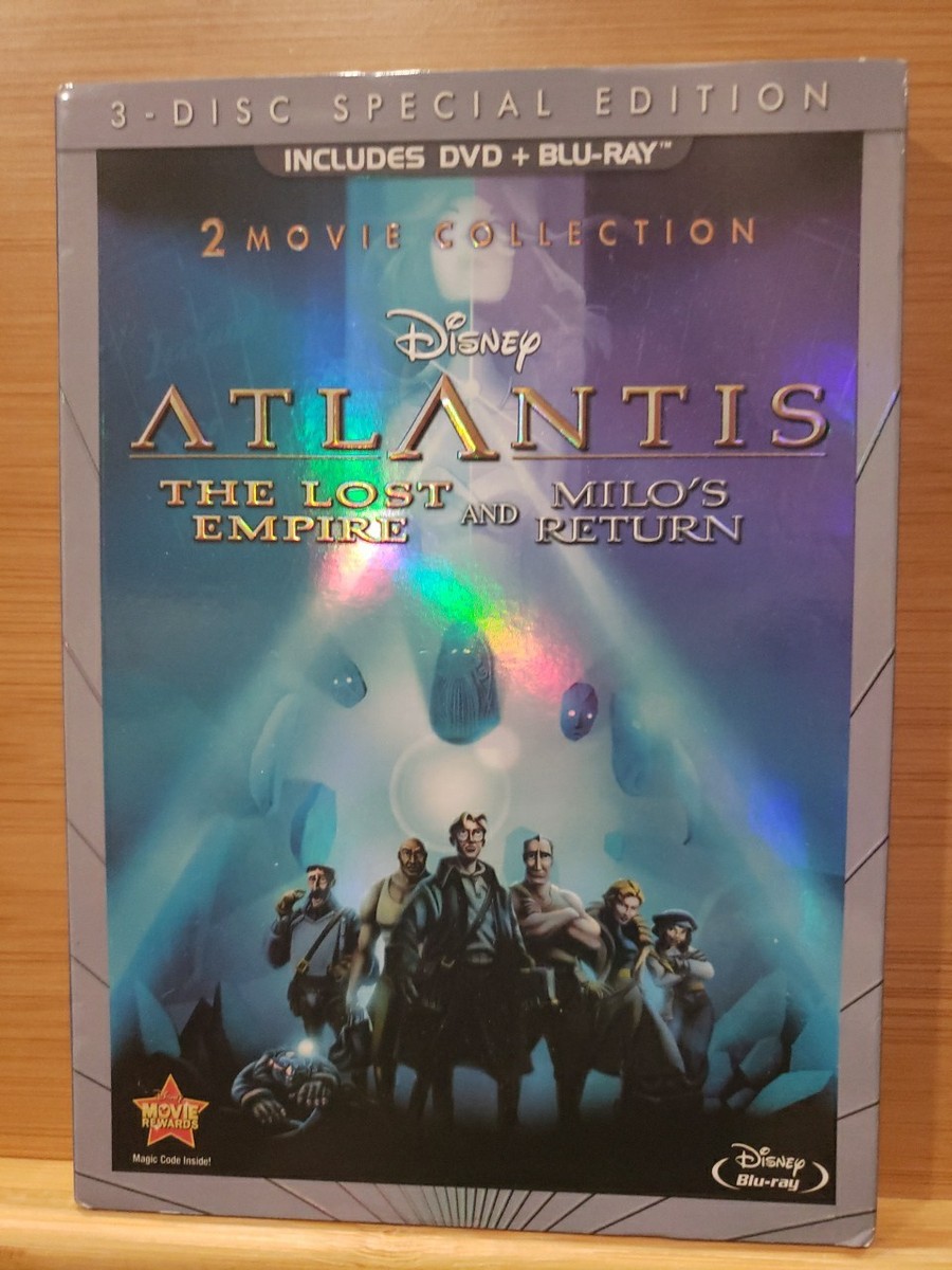 Disney Atlantis The Lost Empire & Milos Return Blu Ray DVD 3 Disc