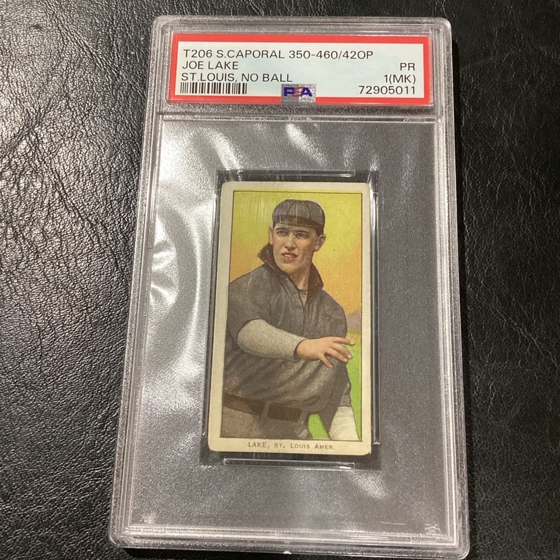 1909 T206 Joe Lake PSA St. Louis & No Ball In Hand Browns VARIATION Low Pop MK
