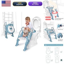 GrowthPic Toddler Potty Training Seat Step Stool Ladder - Blue Fits Standard