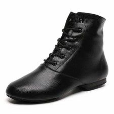 Lace Up Black Jazz Shoes Dance Boots for Women Girls Adult 7 Women/6 Men
