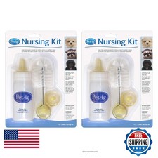 PetAg Nursing Kit - 4 oz, Pack of 2 - Bottle, 3 Nipples, Brush