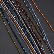 Small Round Stone Beads for Jewelry Making Faceted Spacer Mix Color Loose Set