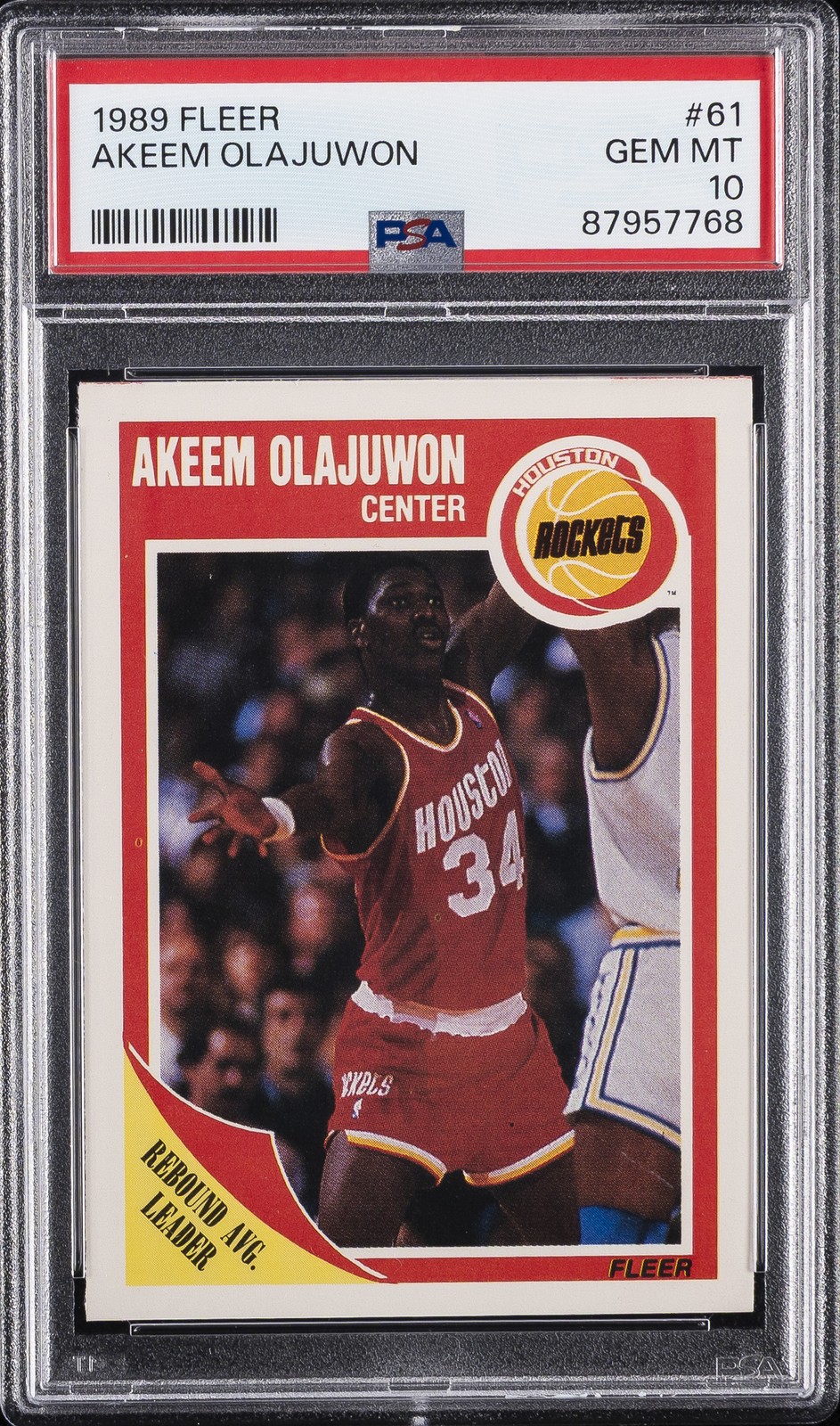 1989 FLEER #61 AKEEM OLAJUWON PSA 10