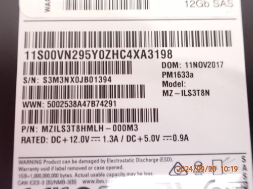 Lecteur flash IBM 01EJ599 3,84 To 12 Go SAS 2,5 pouces 01EJ935 01EJ937 - Photo 5/5