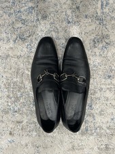 Gucci Black Pebbled Leather Horsebit Loafers U.S. Size 10.5 Mens