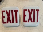 Vintage Milk Glass EXIT Sign Shades – Matching Pair – 7”
