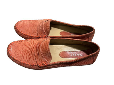 Vaneli Women s Coral Leather Driving Loafers Slip On Moc Toe Comfort Shoes