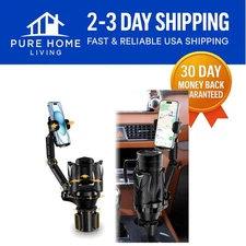 Universal Fit Car Phone Holder and Cup Expander for Safe Road Trip Convenience