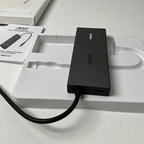 Acer 9 in 1 USB C Hub Dual HDMI Adapter 4K with USB 3.0 SD TF PD for Laptop PC - Picture 4 of 7
