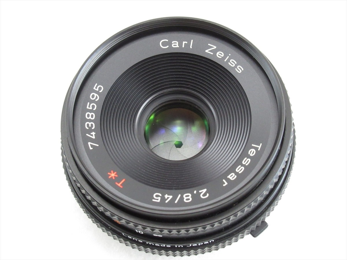Carl Zeiss Tessar 2.8/45 単焦点レンズ Carl Zeiss Tessar T* 45mm f/2.8 MMJ Lens w/ Contax P-Filter Hood