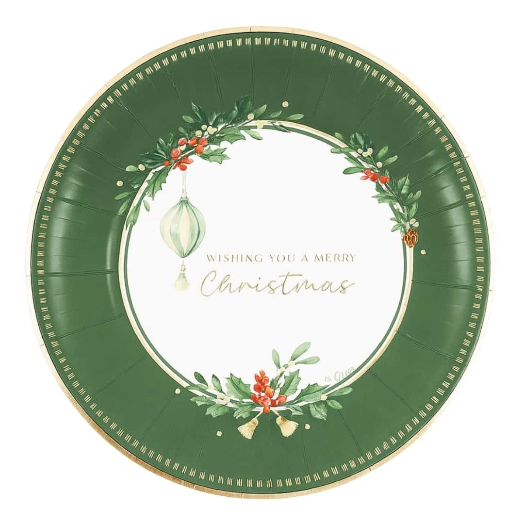 Soup Plates Natalizi Verdone Merry Christmas To You 24 Cm 8Pz - Givi - Natale