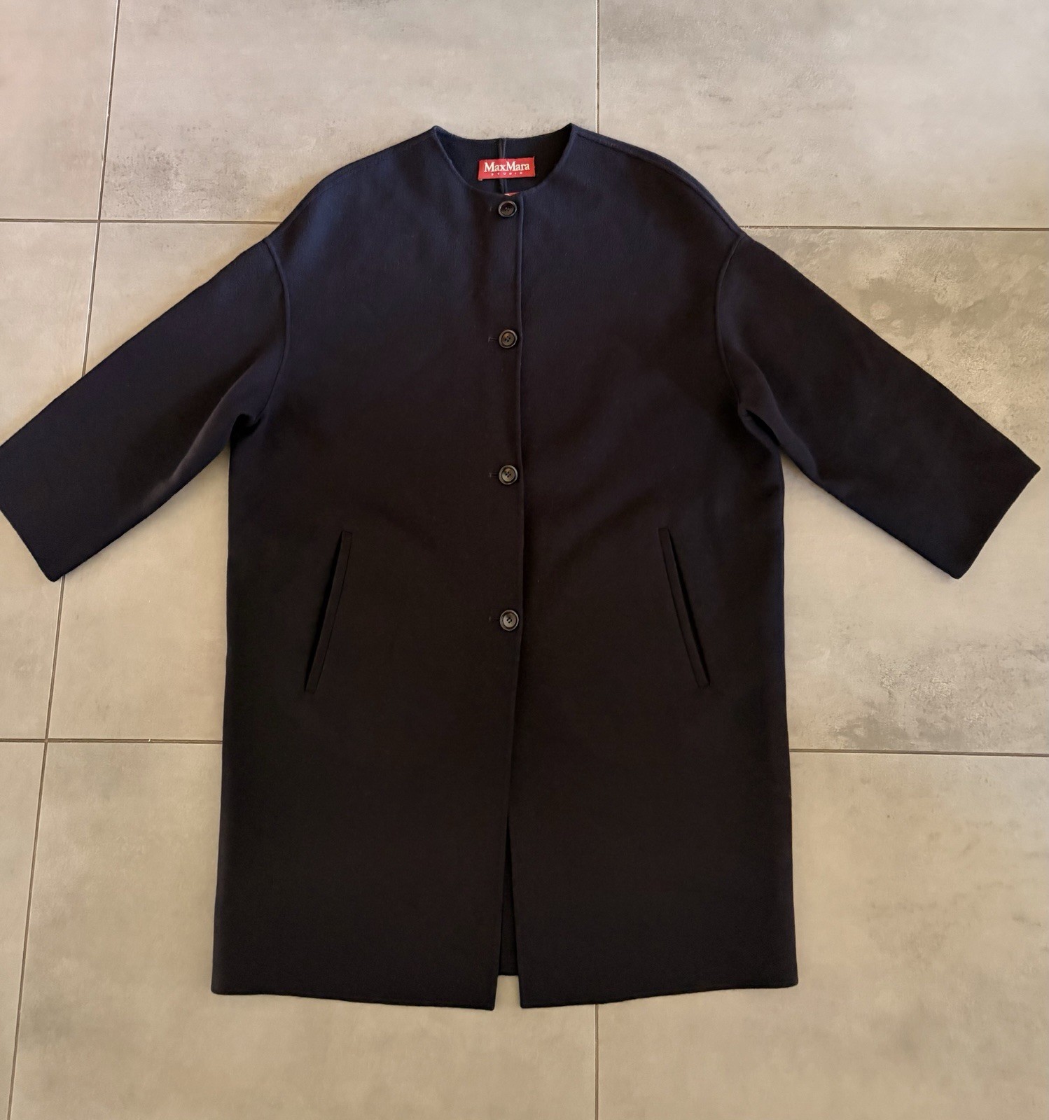 Max Mara Studio Navy Wool Coat Size IT 46 (AU 12/14)