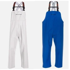 GRUNDENS SHOREMAN BIB FISHING BIB WHITE & BLUE