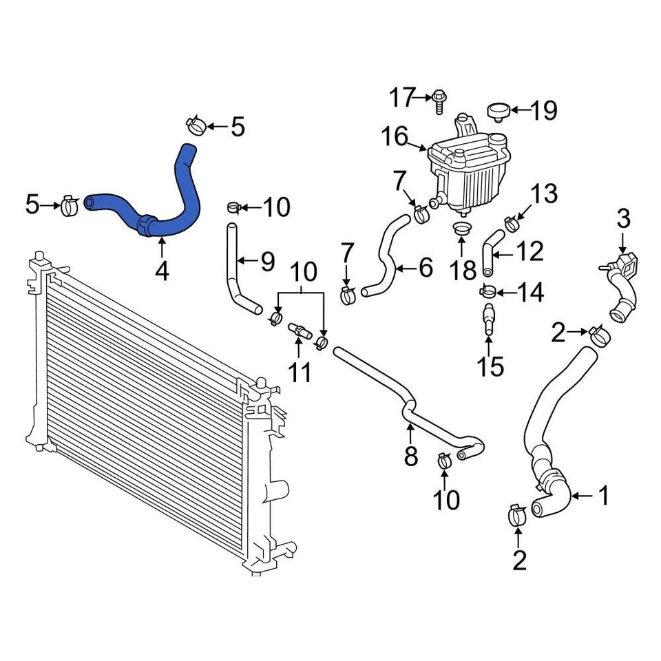 For Toyota Corolla 2009-2019 Toyota 165730T040 Upper Radiator Coolant Hose Foto 4 de 4