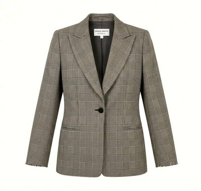 GIORGIO ARMANI Le Callezioni Glen Check Plaid 90s Blazer (Pure Lana Wool, Italy)