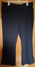 Counterparts Pull On Pants Size XL Womens Black Stretch Ankle Slit Wide Leg