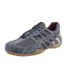Geox Snake - Sneaker Traspiranti In Suede Blu - Uomo Scarpe Sneakers