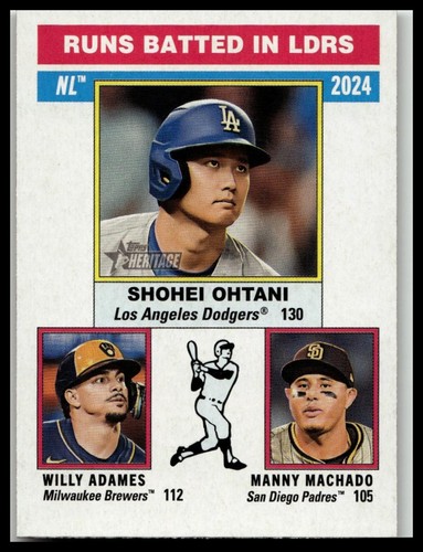 2025 Topps Heritage #195 NL Runs Batted In LDRS Shohei Ohtani