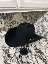Vintage John B. Stetson 5X Beaver Rancher Western Cowboy Hat Black Size 7 USA