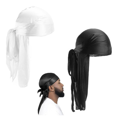 Durag Men Silk, 2 Stücke Silky  für Waves, Zöpfe und Locken Durag Atmungsaktive 